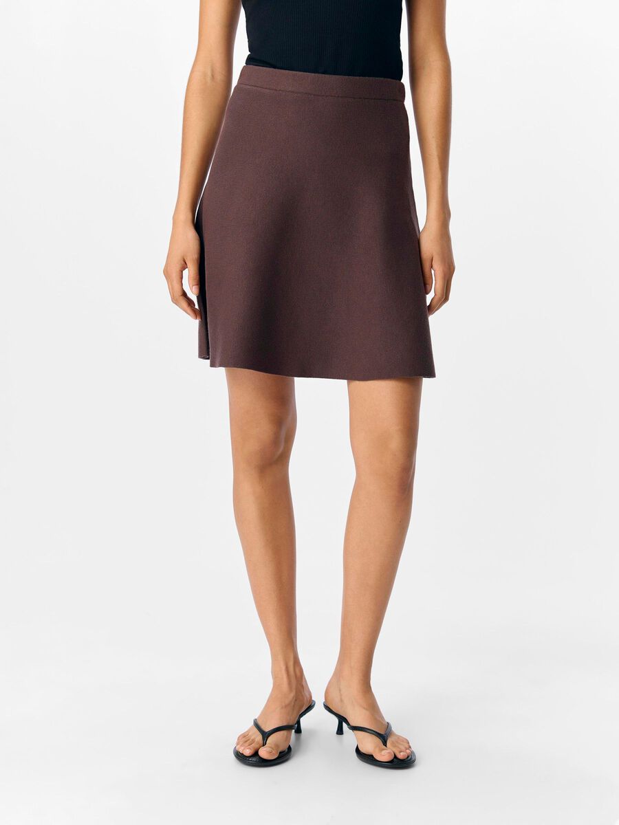 OBJECT KNITTED MINI SKIRT, Seal Brown, highres - 23045393_SealBrown_003.jpg