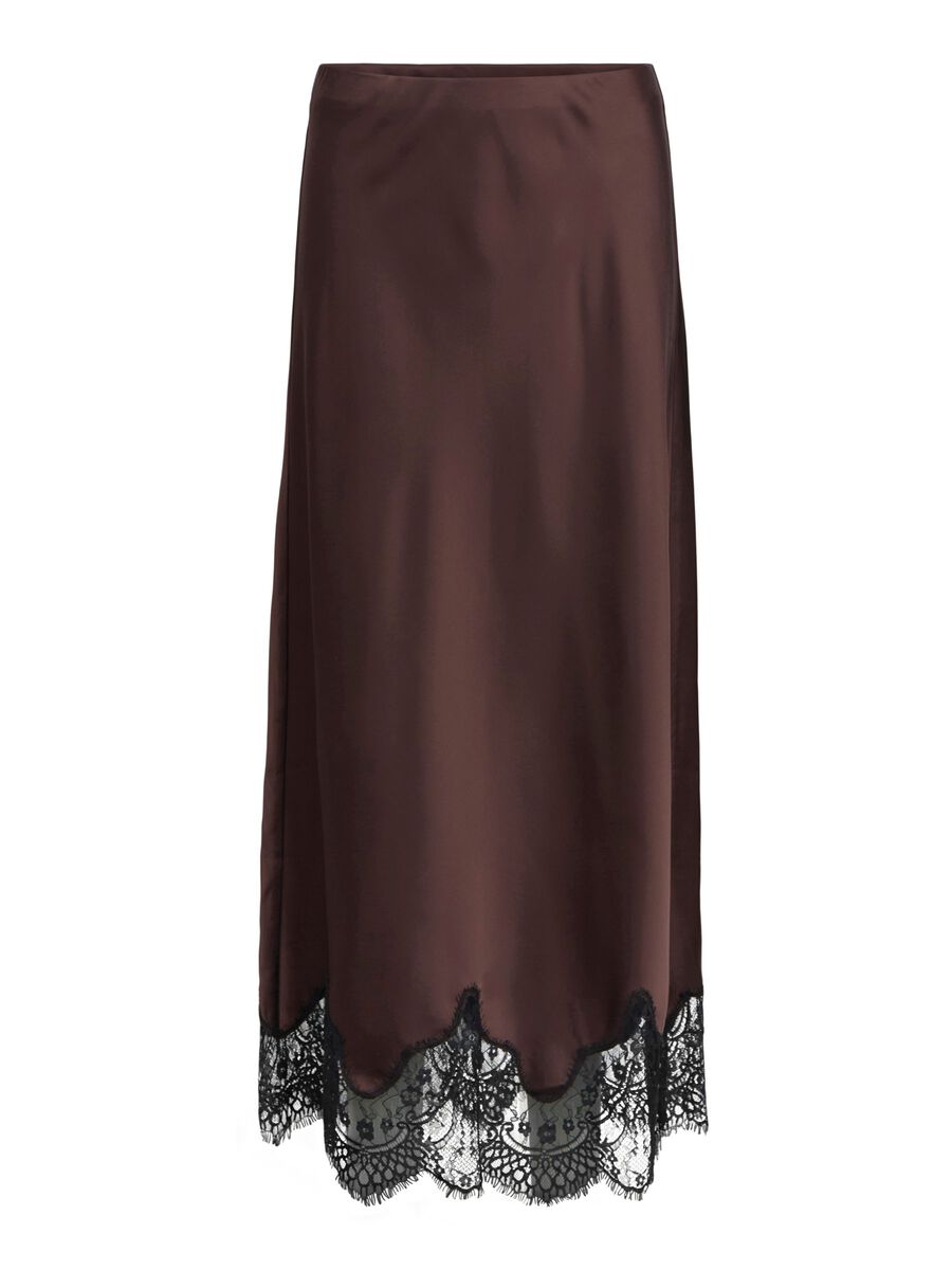 Product carousel image - LACE MAXI SKIRT, Seal Brown | 2