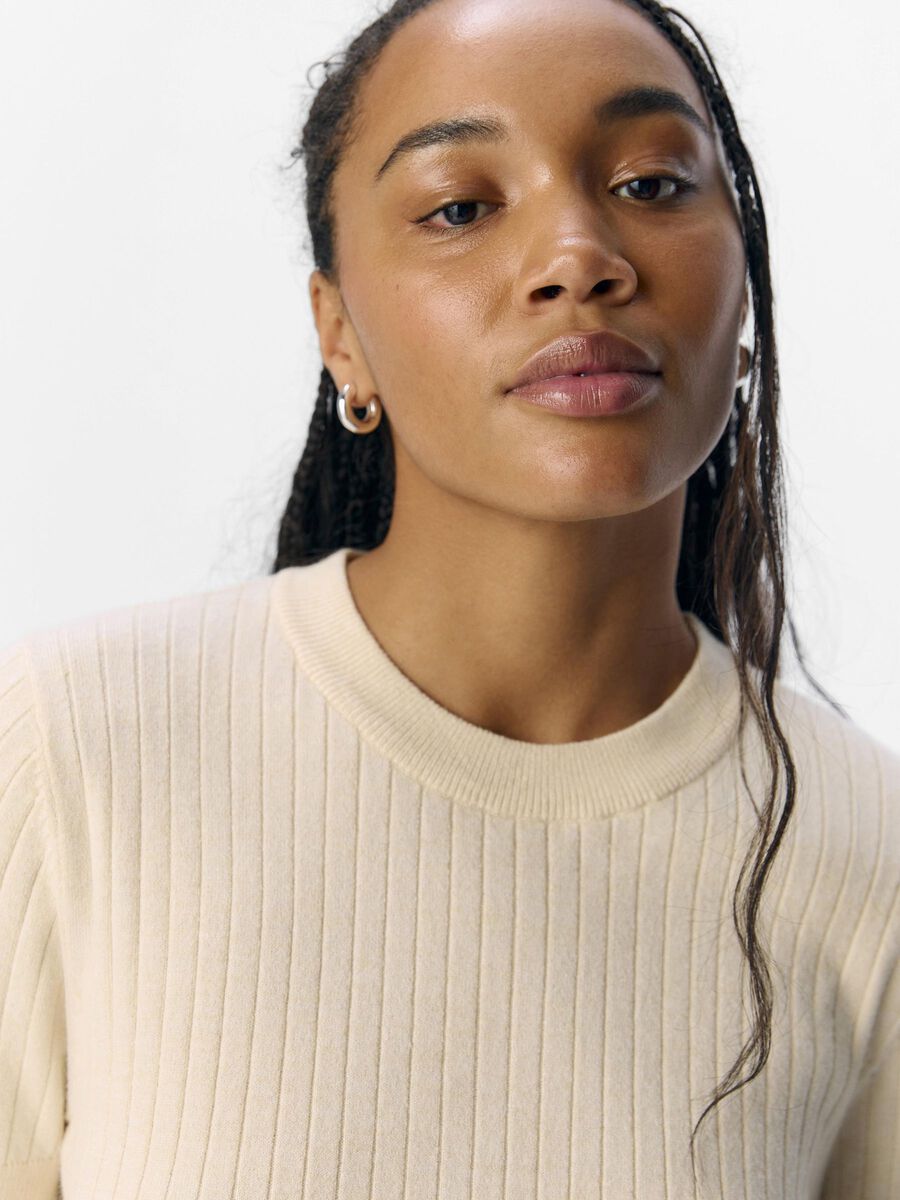 Carousel image - OBJNOELLE KNITTED TOP, Sandshell | 5