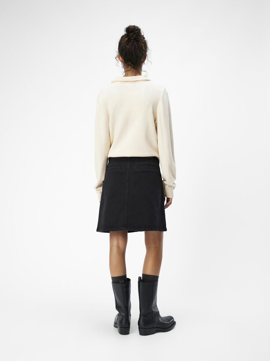 Product carousel image - DENIM MINI SKIRT, Black Denim | 2