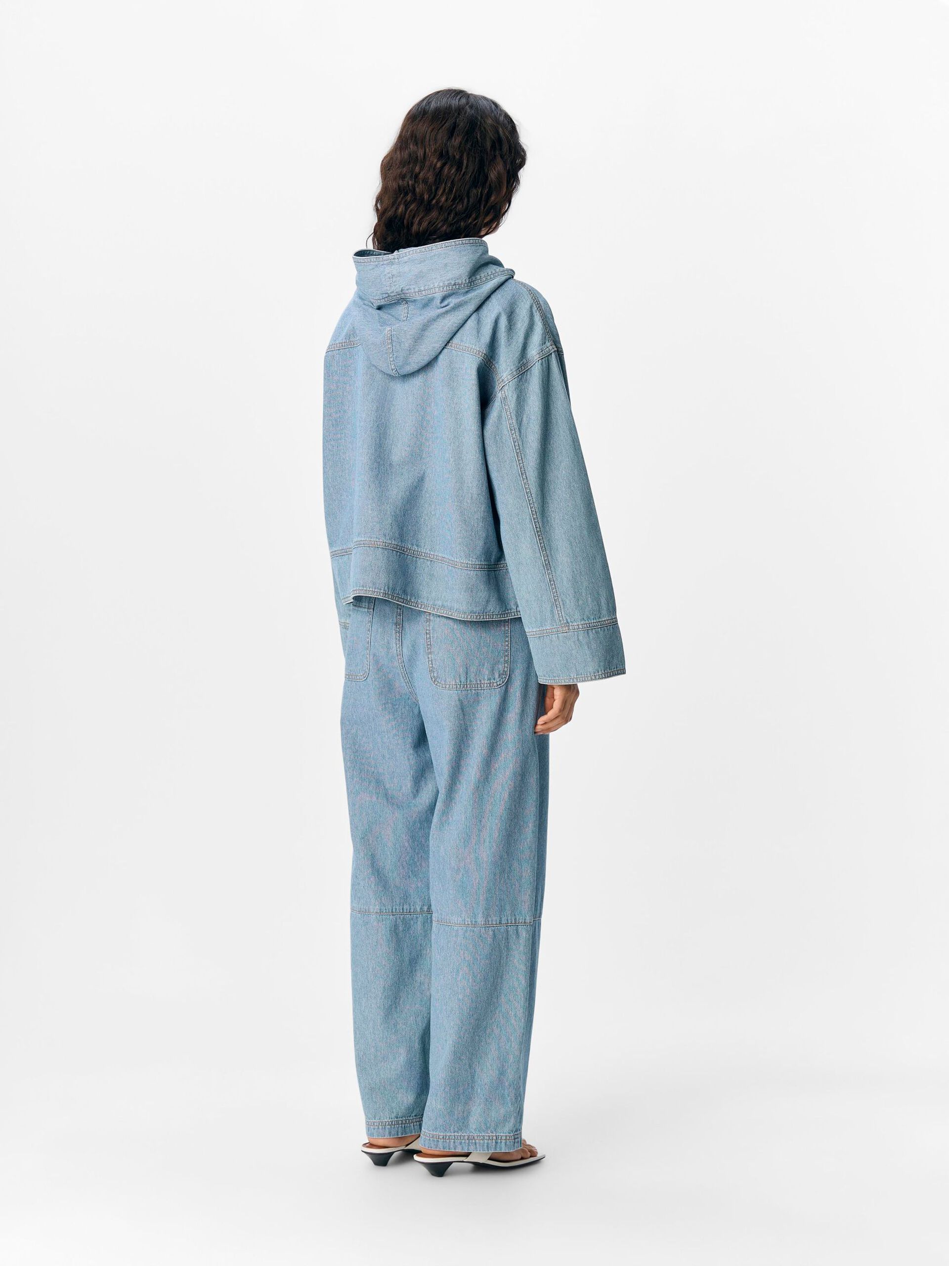 Carousel image - DENIM HOODIE, Light Blue Denim | 3