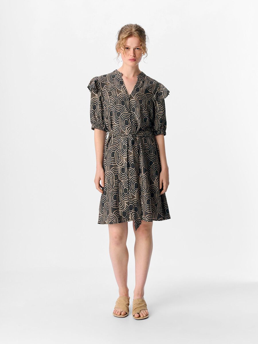 Carousel image - GEDETAILLEERD MIDI-JURK, Black | 4