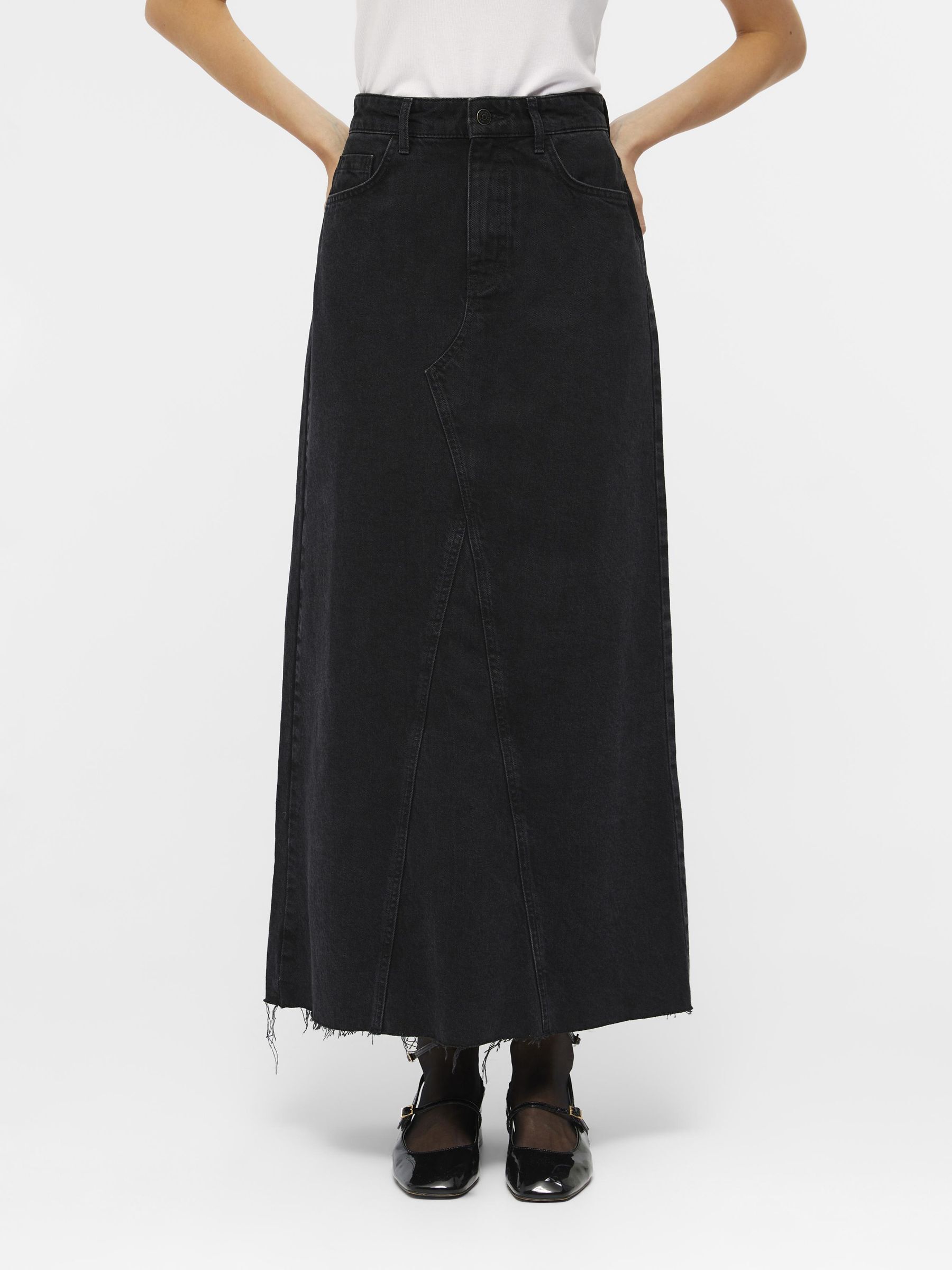 OBJHARLOW LONG DENIM SKIRT Black .OBJECT CI Spain
