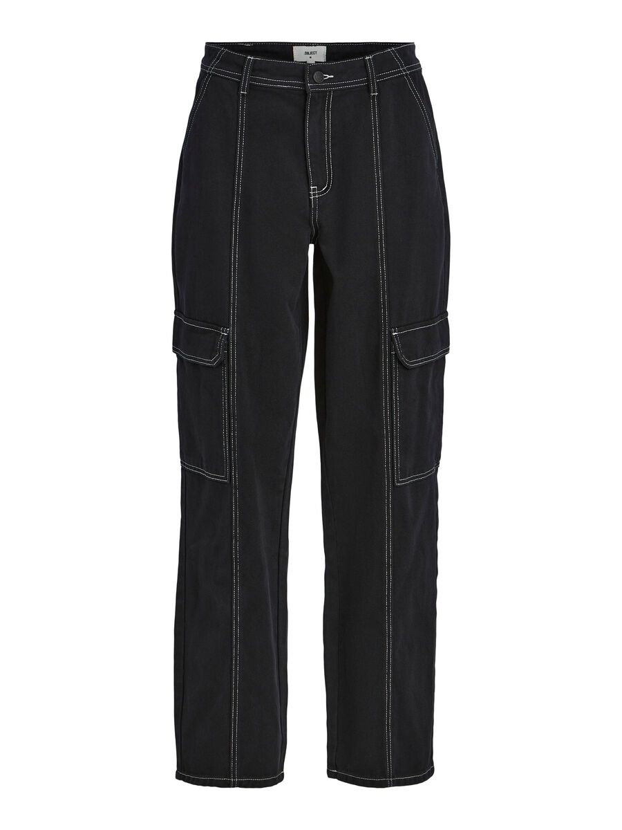 Object Collectors Item MID-RISE CARGO JEANS, Black, highres - 23041095_Black_001.jpg