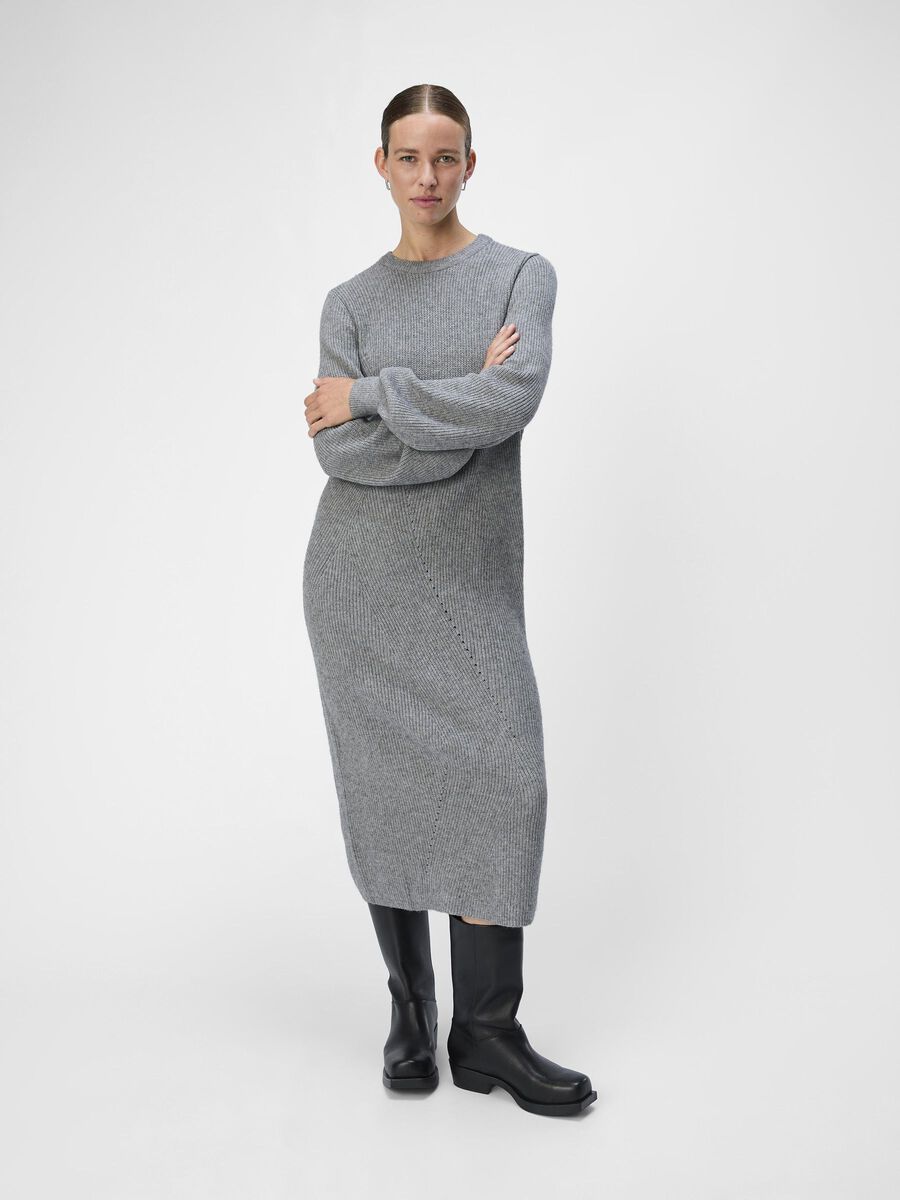 Carousel image - EN MAILLE ROBE MI-LONGUE, Medium Grey Melange | 4
