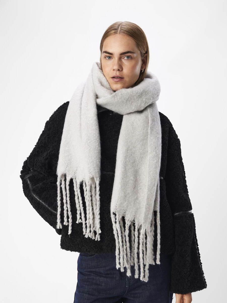 OBJECT KNITTED SCARF, Light Grey Melange, highres - 23031862_LightGreyMelange_003.jpg