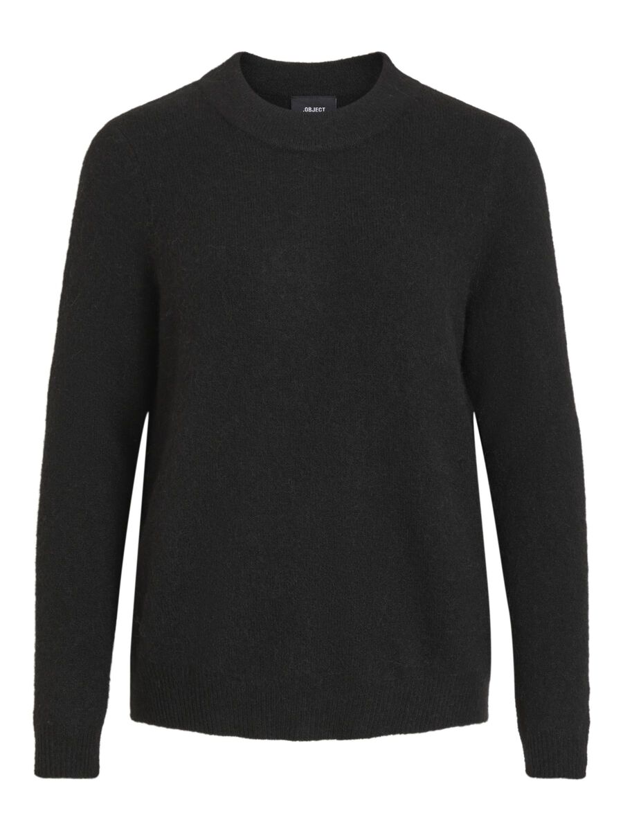 Object Collectors Item RUND HALS STRIKKET PULLOVER, Black, highres - 23030242_Black_001.jpg