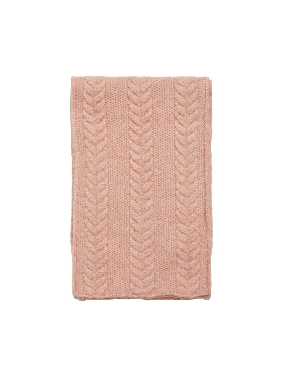 OBJECT CABLE KNITTED SCARF, Misty Rose, highres - 23027073_MistyRose_001.jpg