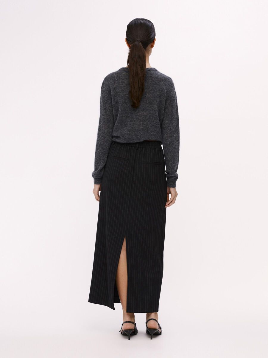 OBJECT STRIPED MAXI SKIRT, Black, highres - 23045190_Black_1141051_004.jpg