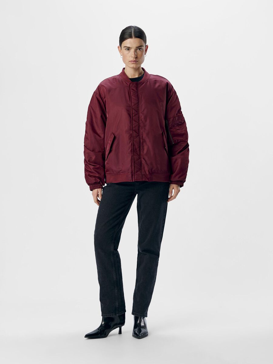 Carousel image - OVERSIZED BOMBER JACKET, Cabernet | 4