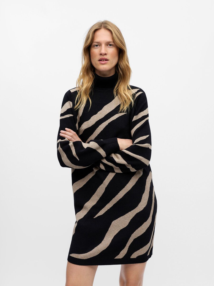Product carousel image - OBJRAY ROBE EN MAILLE, Black | 1
