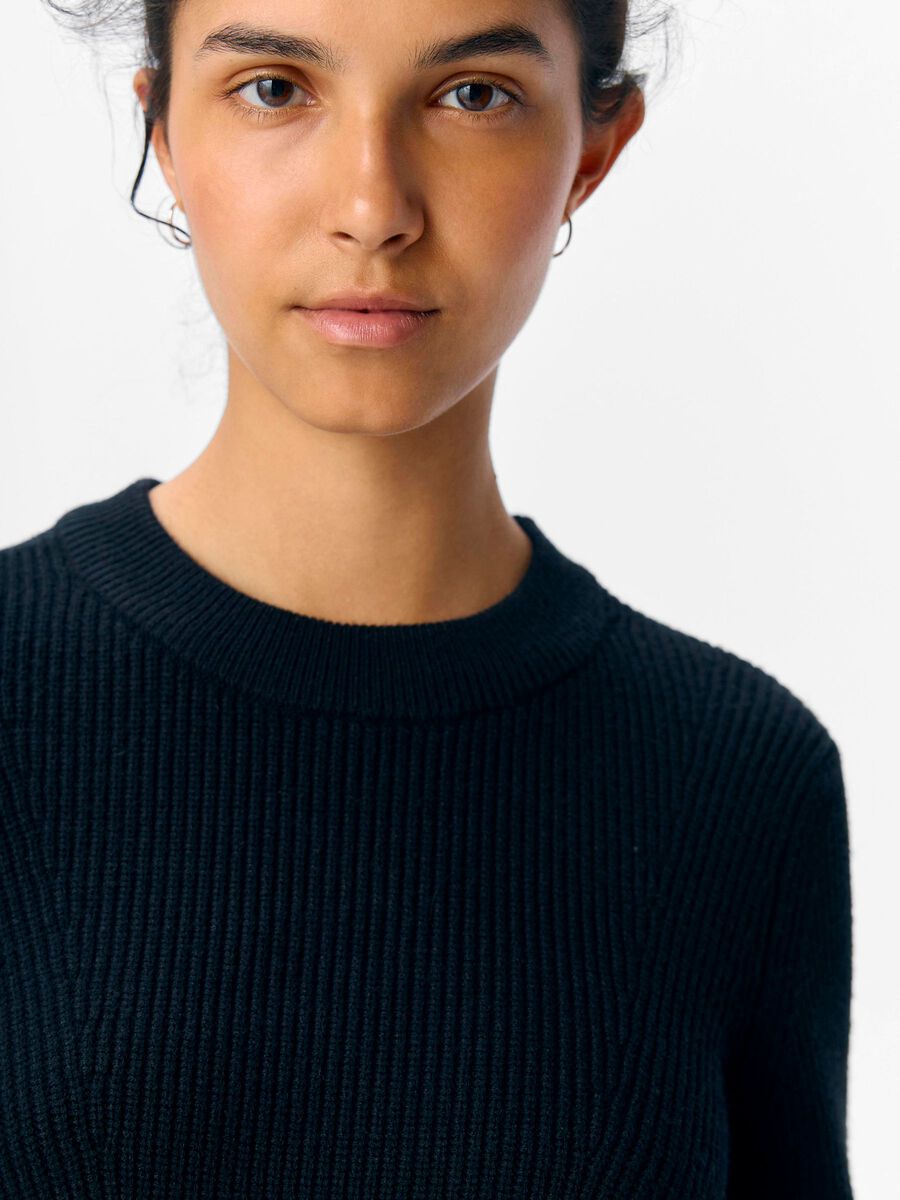 Product carousel image - STRIKKET KORT KJOLE, Black | 3