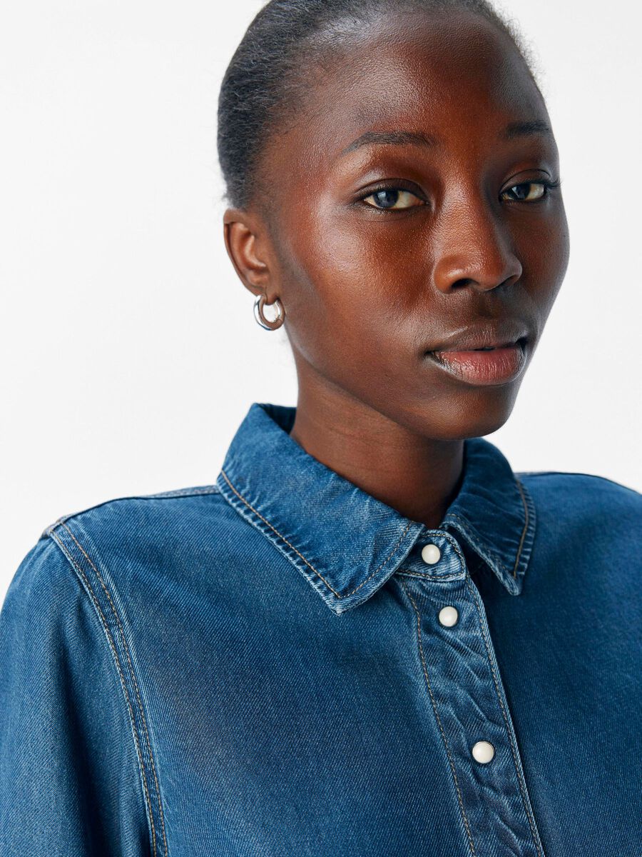 Carousel image - KORTÄRMAD JEANSSKJORTA, Dark Blue Denim | 5