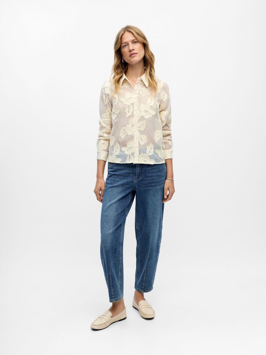 Carousel image - DOORSCHIJNEND OVERHEMD, White Sand | 4