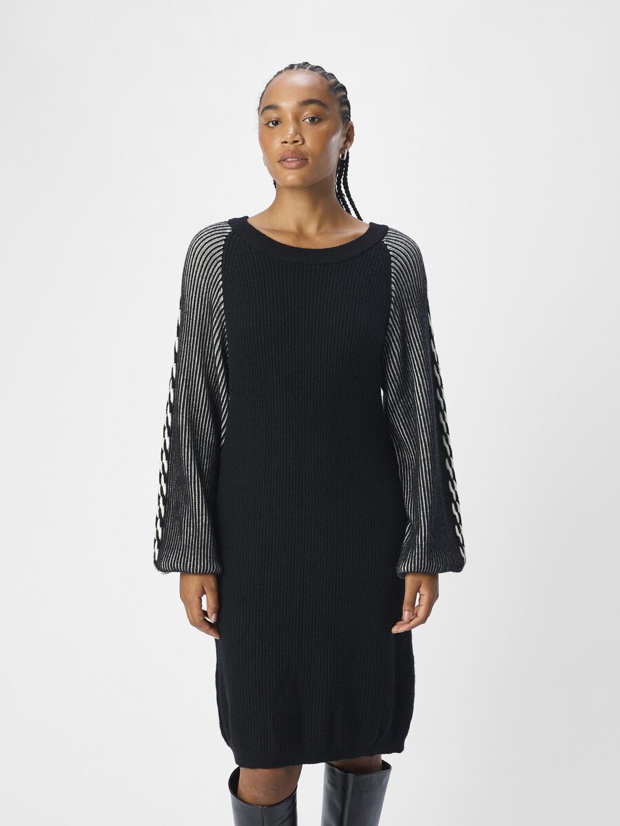 OBJECT KNITTED MINI DRESS, Black, highres - 23045235_Black_1142984_003.jpg