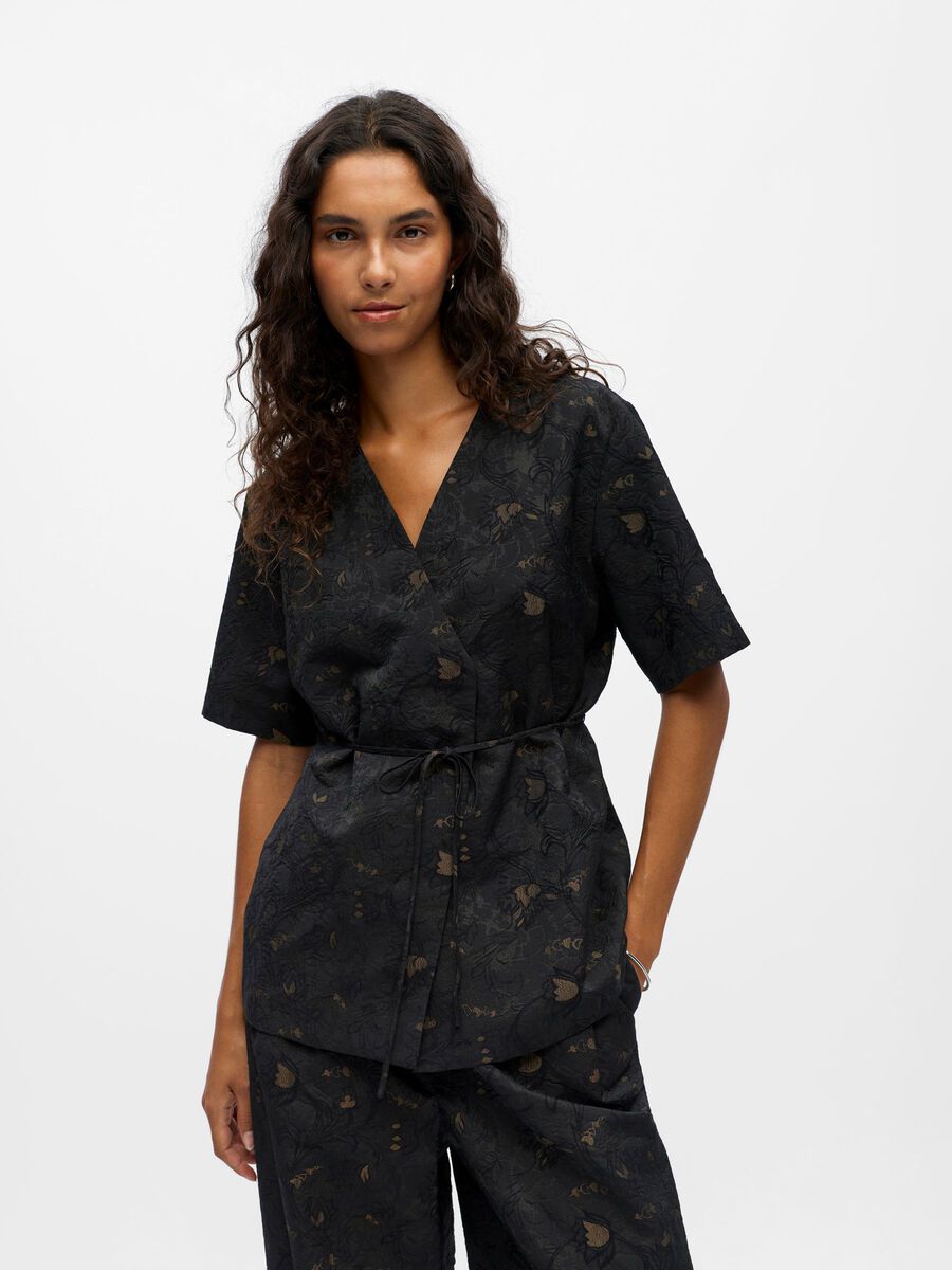 Carousel image - BLUSA INCROCIATA, Black | 2