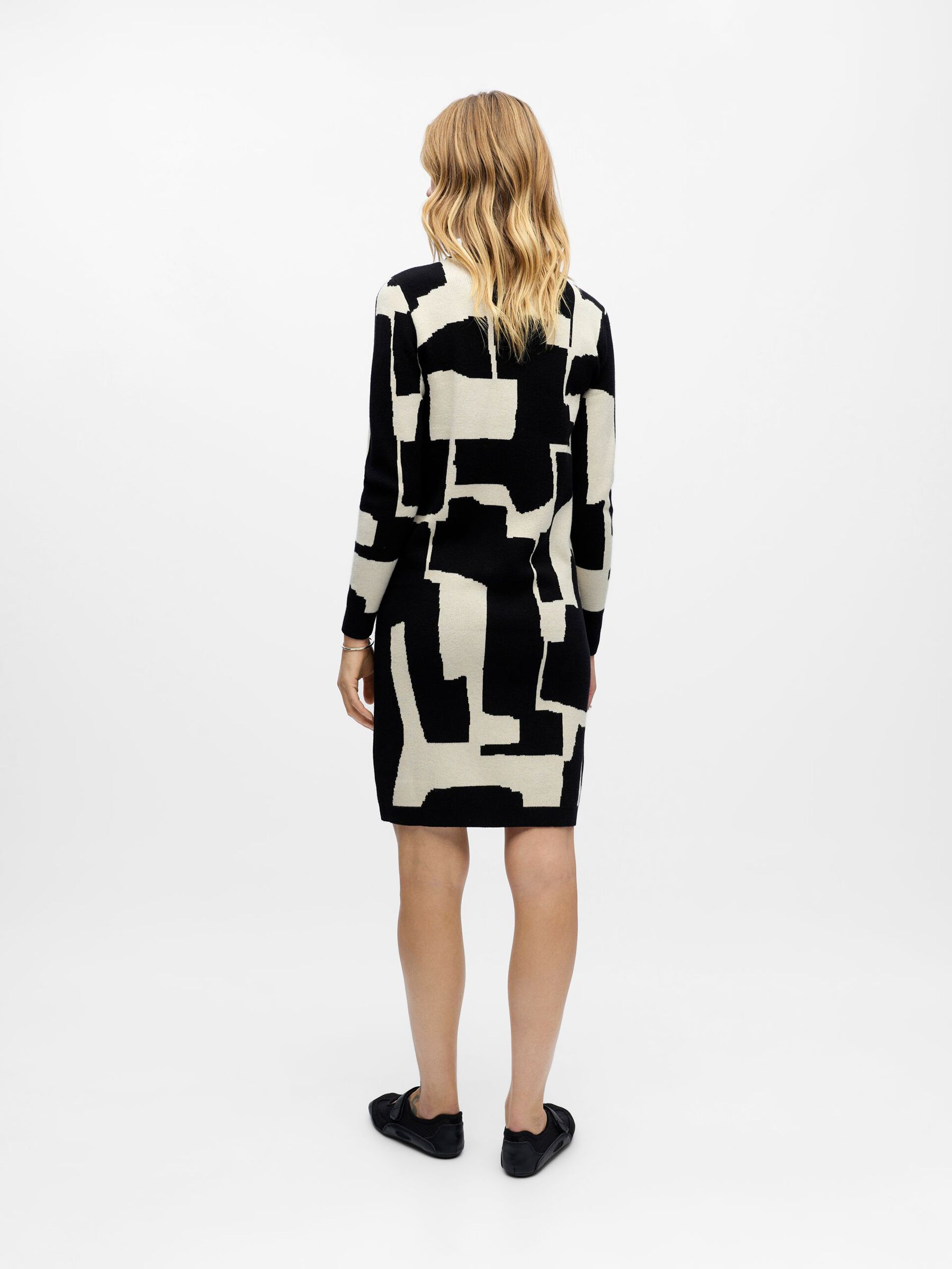 Carousel image - OBJRAY KNITTED DRESS, Black | 3