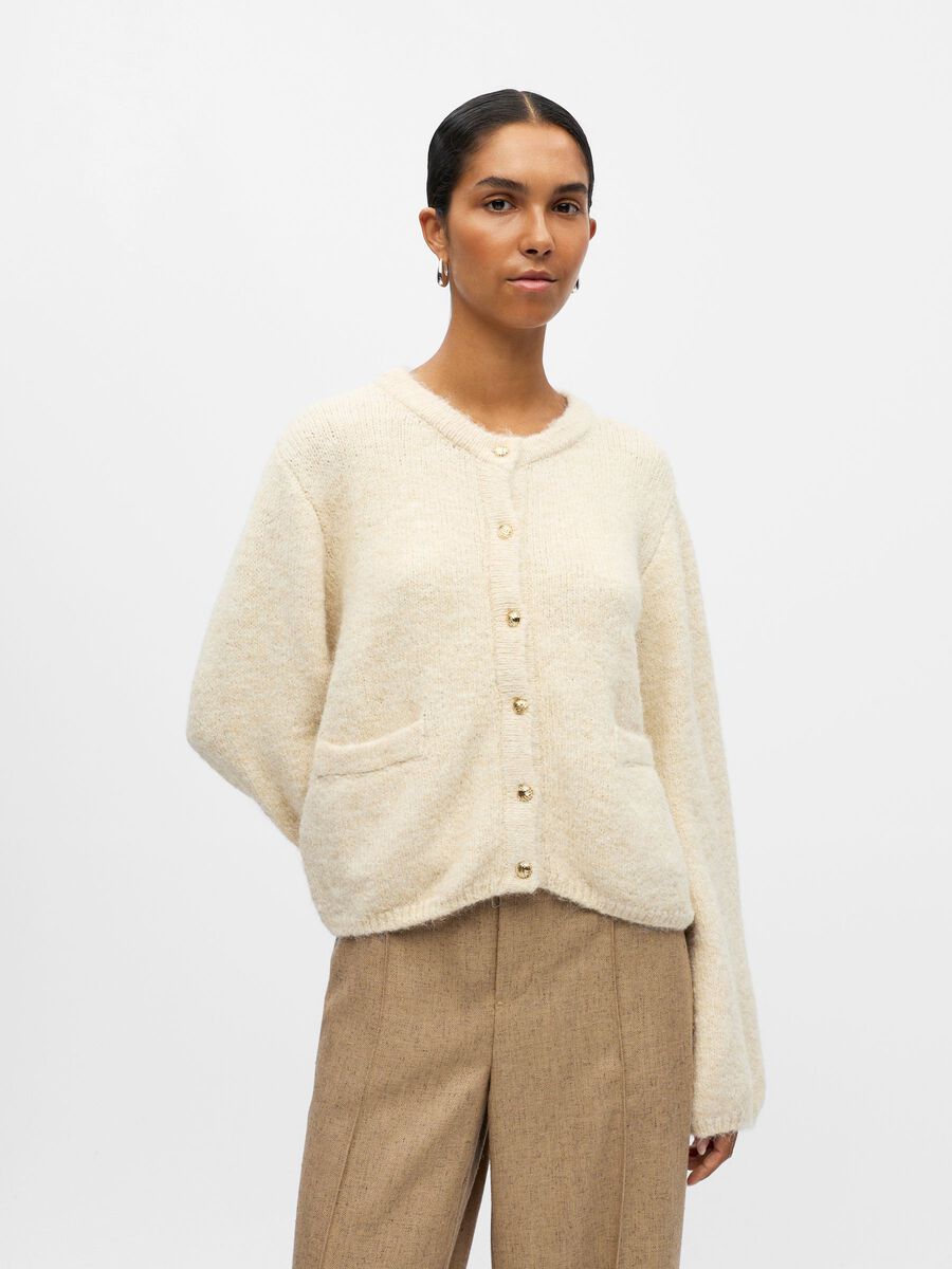 Product carousel image - KNITTED CARDIGAN, Sandshell | 1