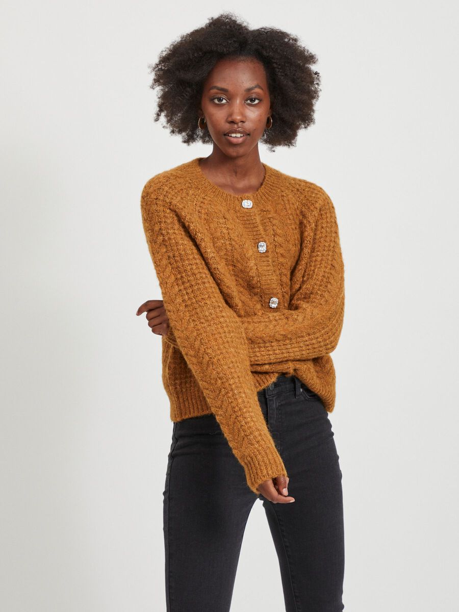 OBJECT KABEL DIAMANTKNAPP CARDIGAN, Tapenade, highres - 23033243_Tapenade_003.jpg