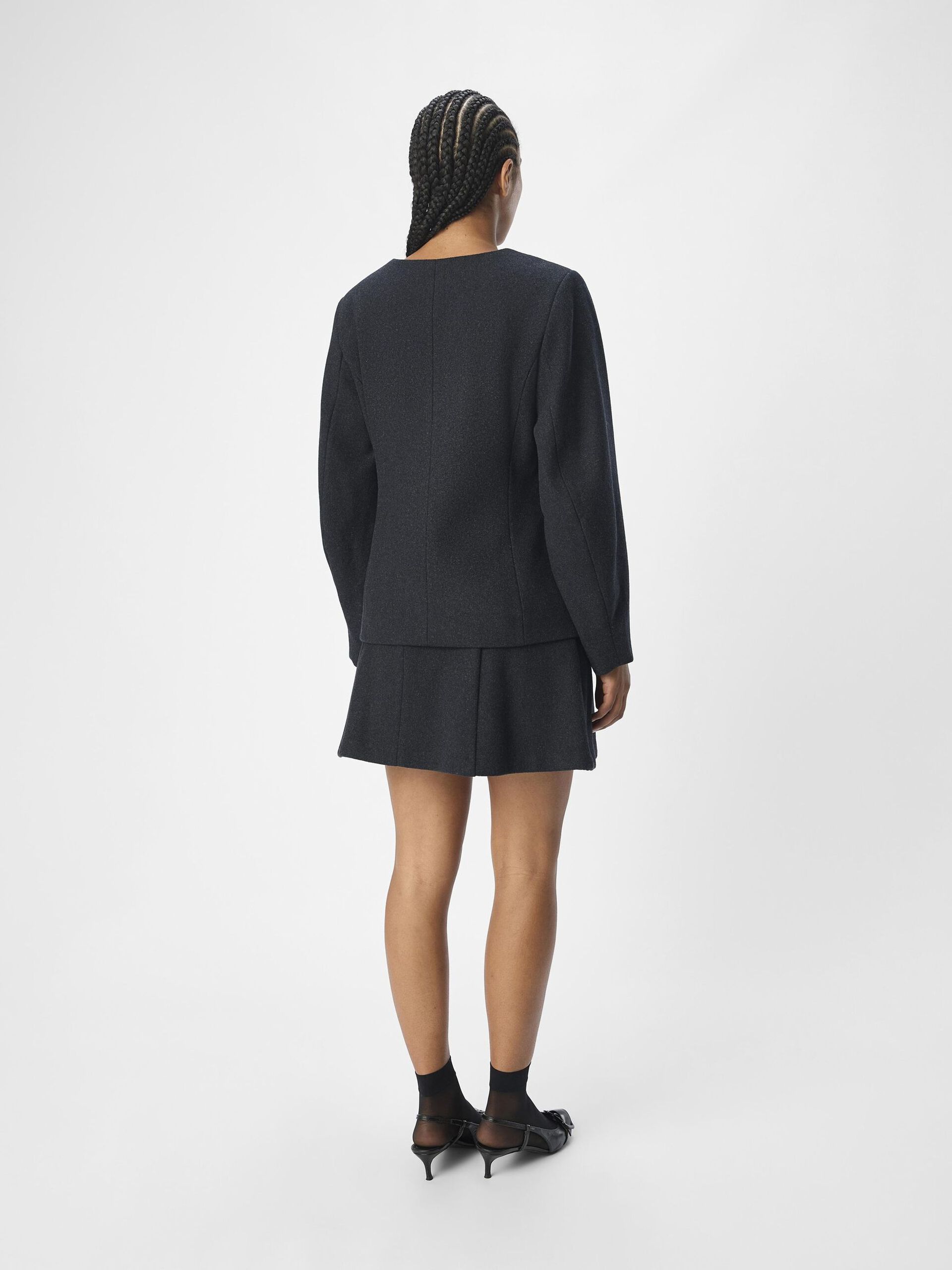 Carousel image - V-HALS BLAZER, Dark Grey Melange | 3