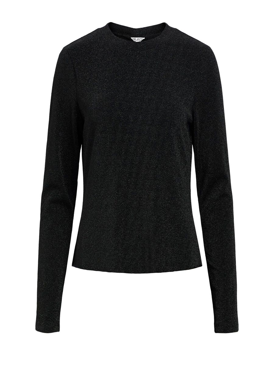 Carousel image - GLITTERY LONG SLEEVED TOP, Black | 1