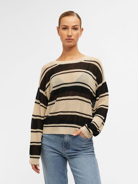 Object Collectors Item STRIPED KNITTED PULLOVER, Sandshell, highres - 23041941_Sandshell_1037333_003.jpg