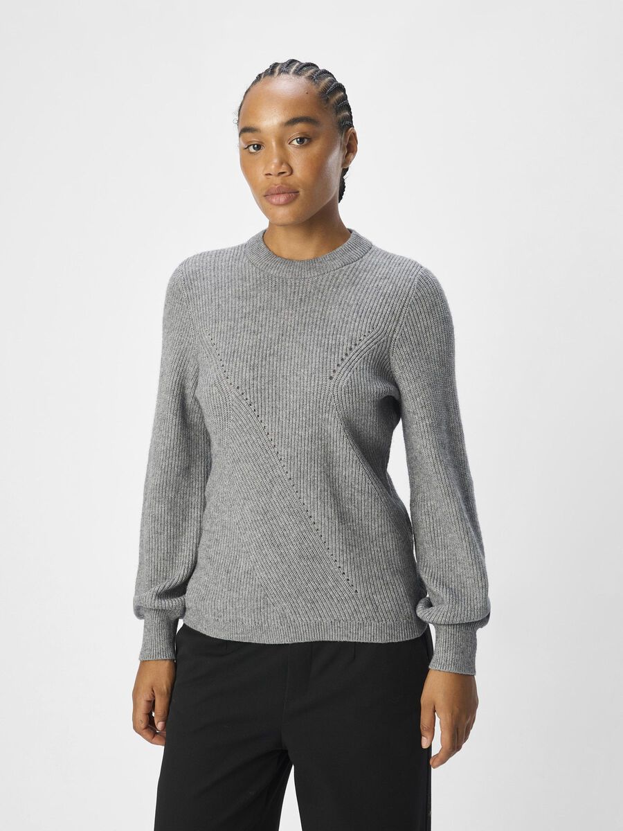 OBJECT KNITTED PULLOVER, Medium Grey Melange, highres - 23044621_MediumGreyMelange_003.jpg