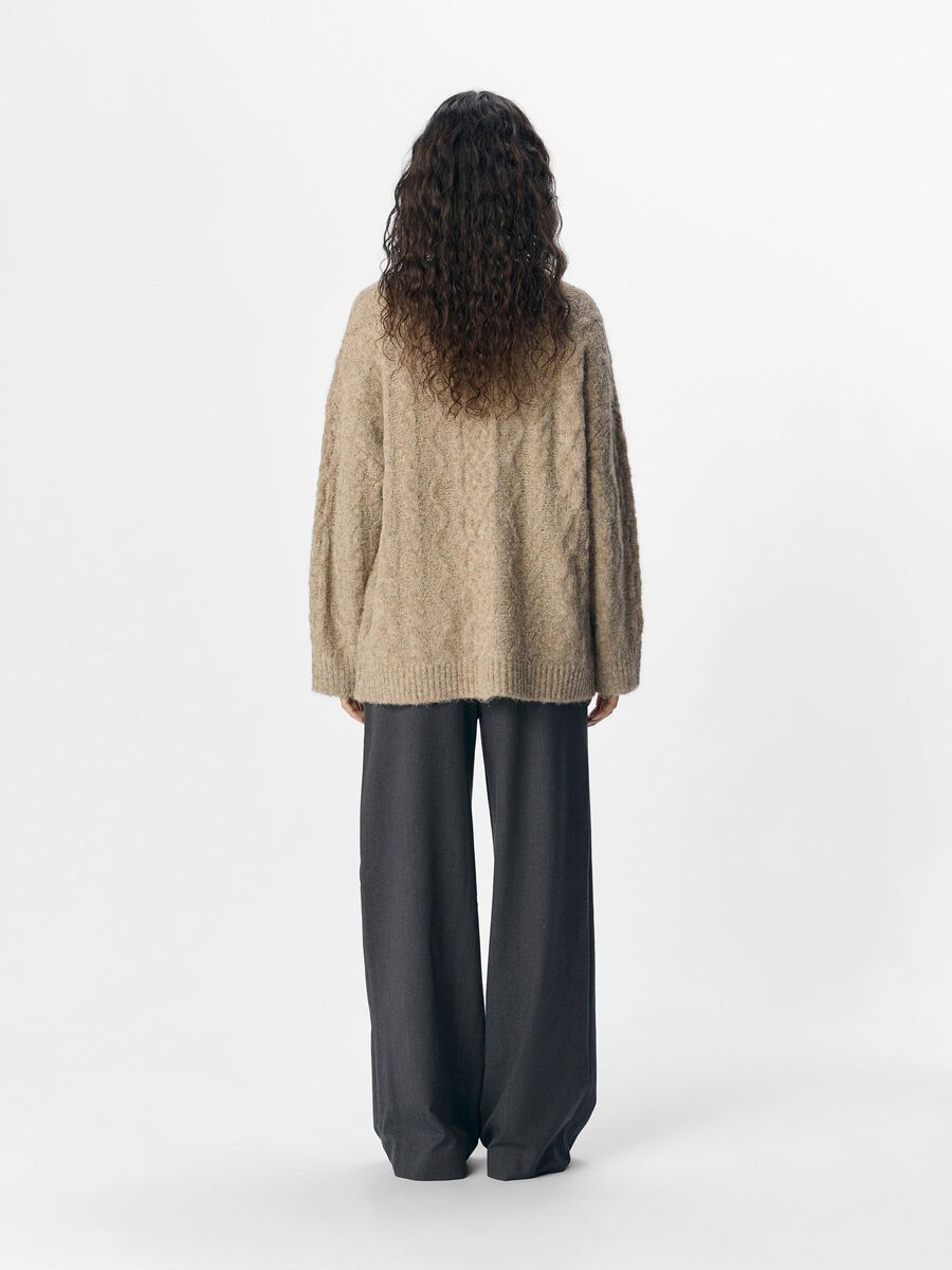 OBJECT CABLE KNIT PULLOVER, Morel, highres - 23046546_Morel_004.jpg