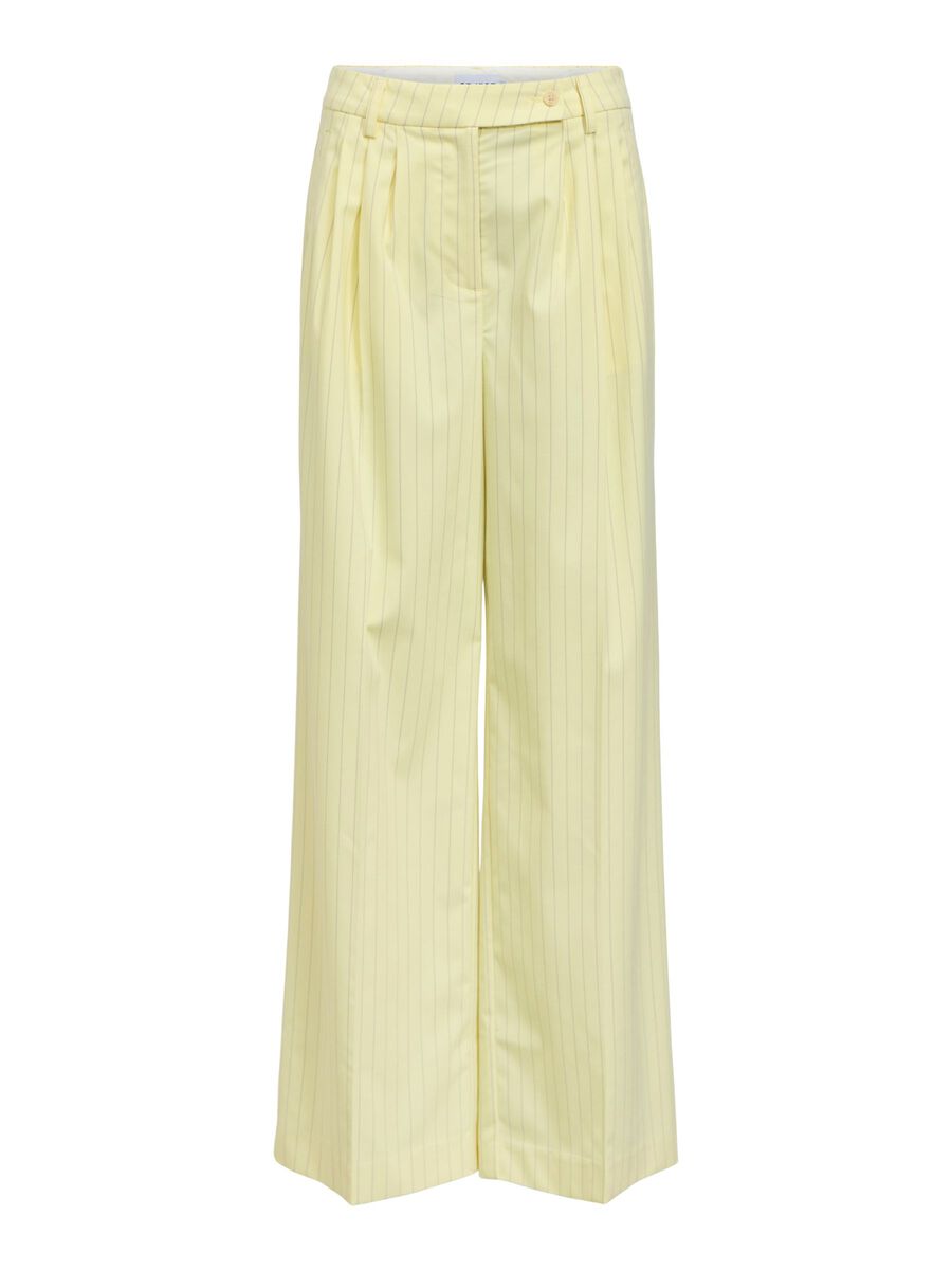 Product carousel image - PINSTRIPED WIDE-LEG TROUSERS, Tender Yellow | 2