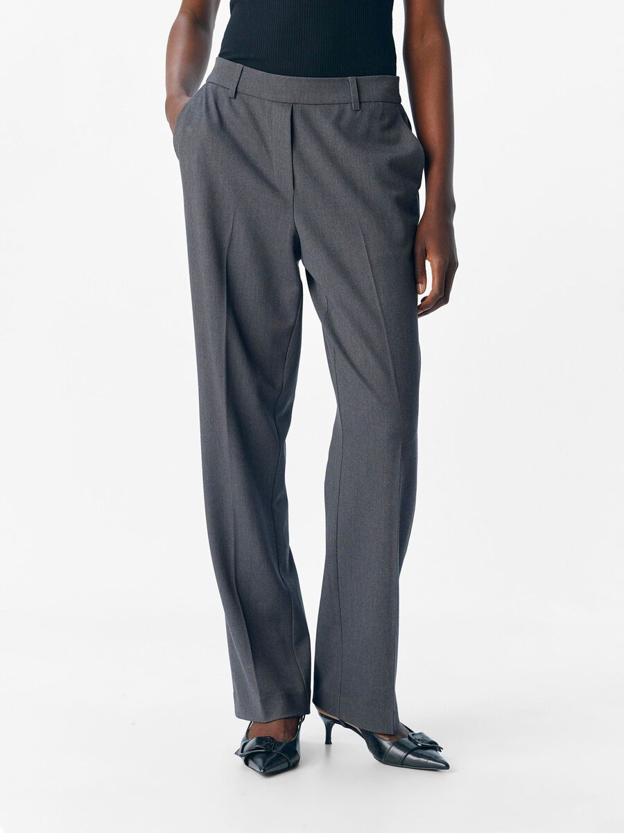 OBJECT OBJLISA STRAIGHT-LEG TROUSERS, Medium Grey Melange, highres - 23047613_MediumGreyMelange_003.jpg