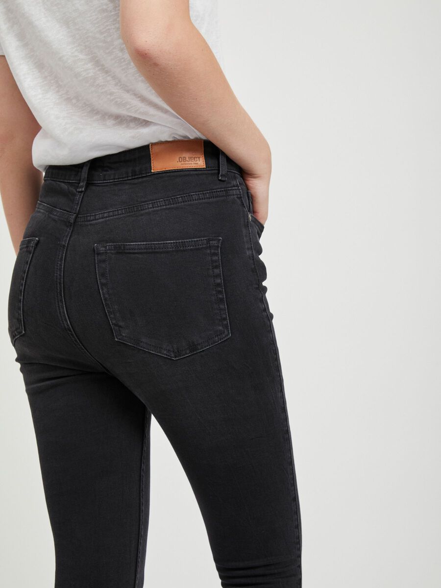 Carousel image - HIGH WAISTED SLIM FIT JEANS, Black Denim | 7