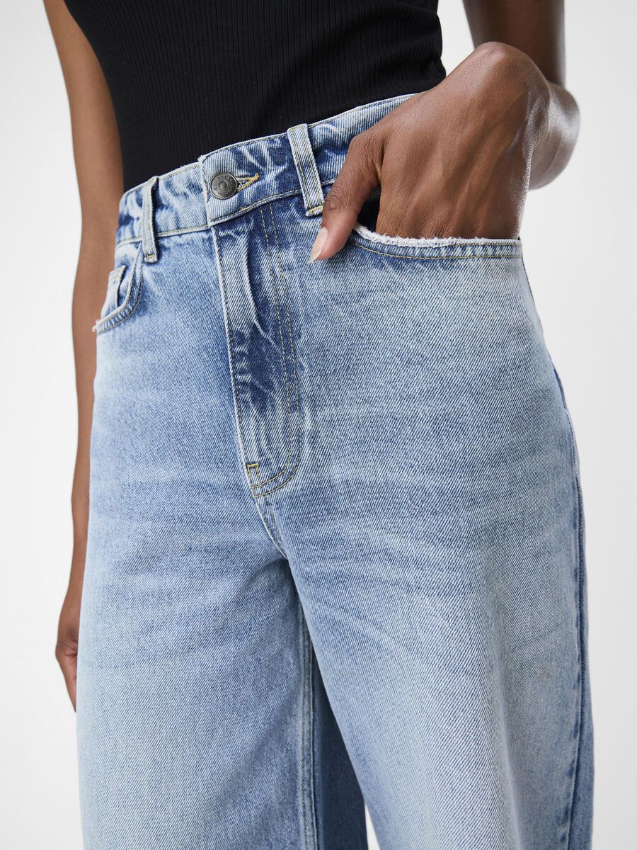 Carousel image - HIGH WAISTED LOOSE FIT JEANS, Medium Blue Denim | 5