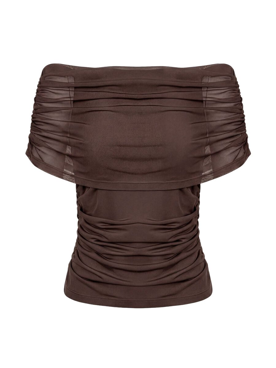 Carousel image - OFF SHOULDER -TOPPI, Seal Brown | 1