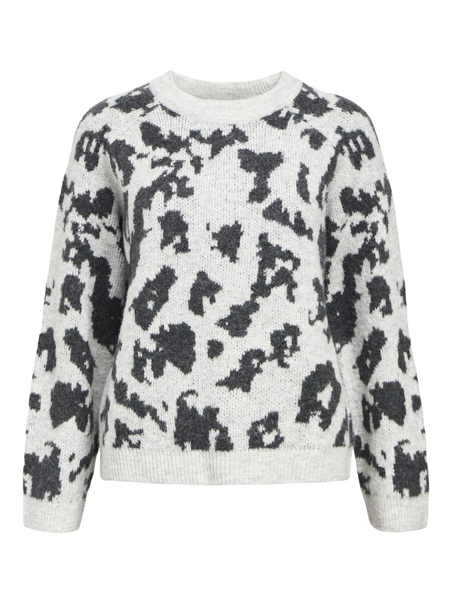 Carousel image - GEMUSTERTER STRICKPULLOVER, Light Grey Melange | 1