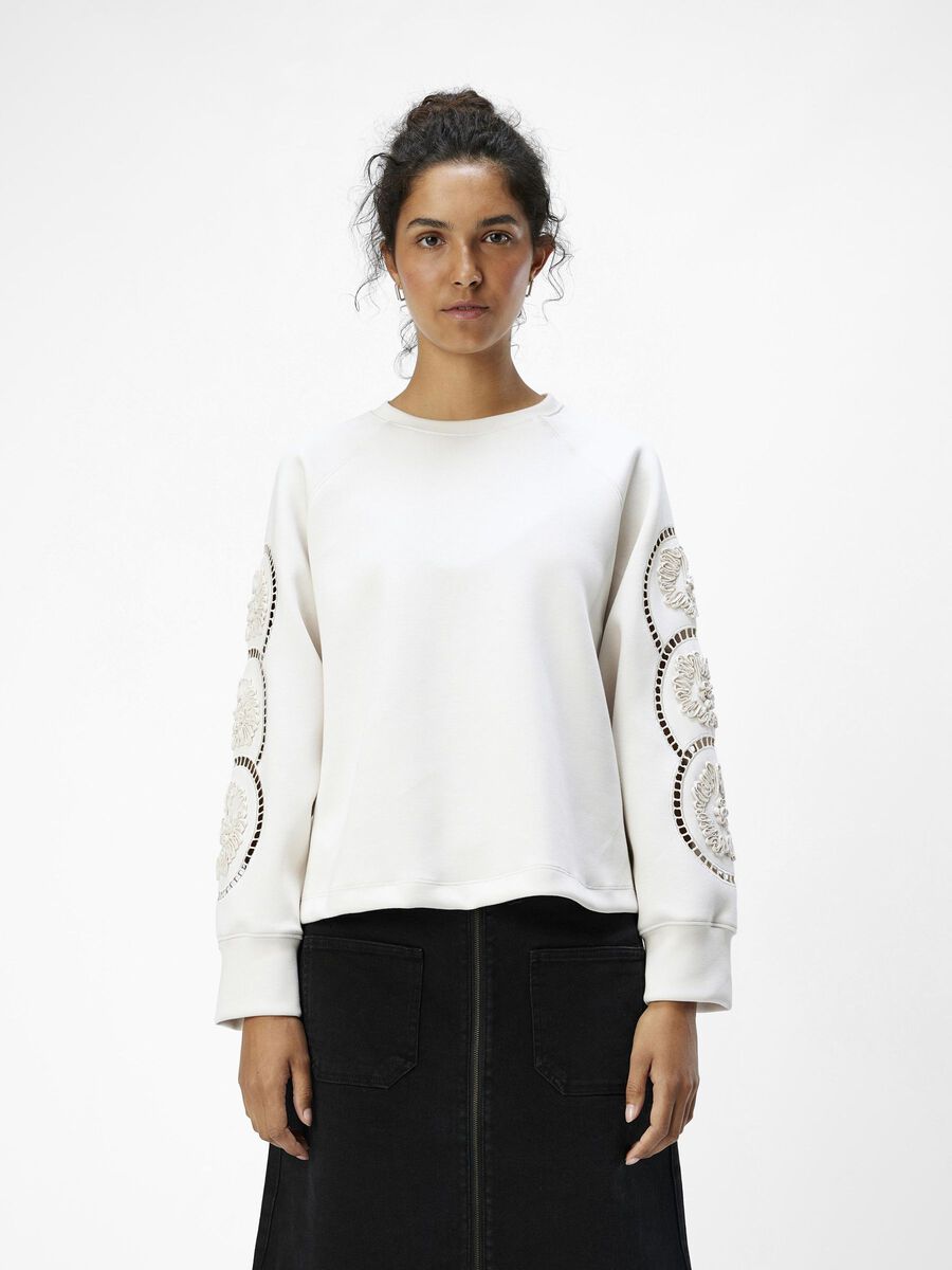 OBJECT BESTICKTES SWEATSHIRT, White Sand, highres - 23045024_WhiteSand_003.jpg