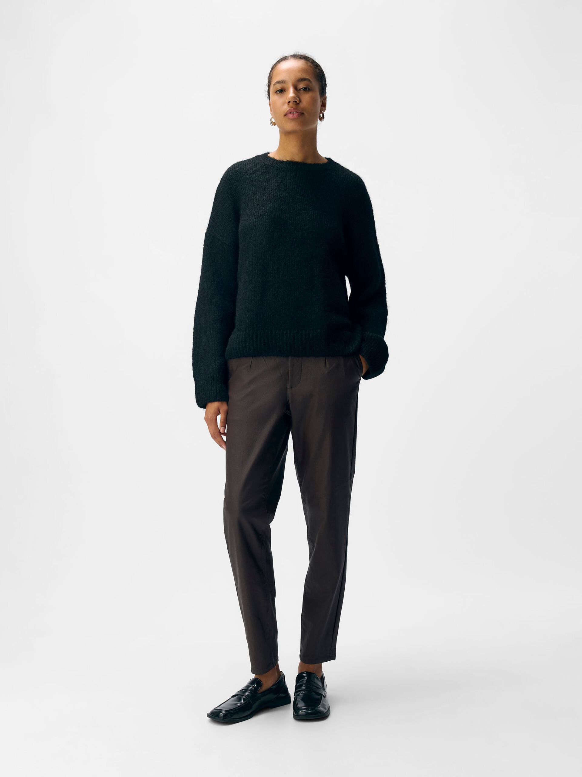 Carousel image - GERIPPTES PULLOVER, Black | 4