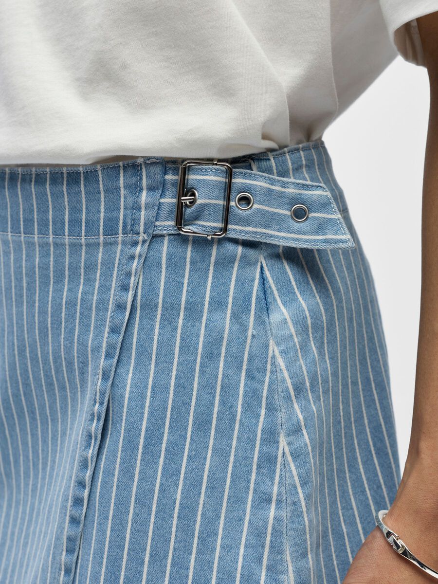 Carousel image - DENIM WRAP MINI SKIRT, Light Blue Denim | 5