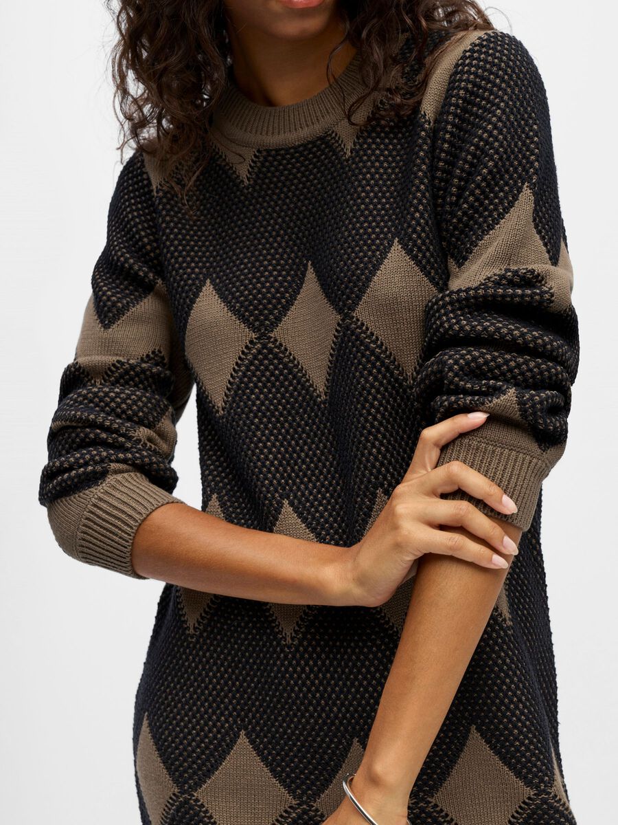 Carousel image - GEMUSTERTES STRICKKLEID, Morel | 6