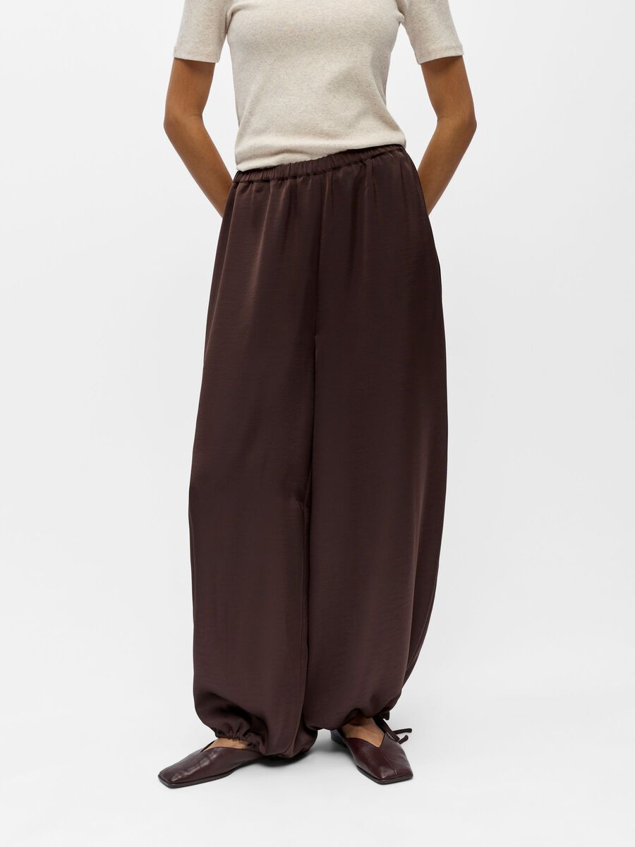 Product carousel image - PANTALON LARGE - SATIN PANTALON, Seal Brown | 1
