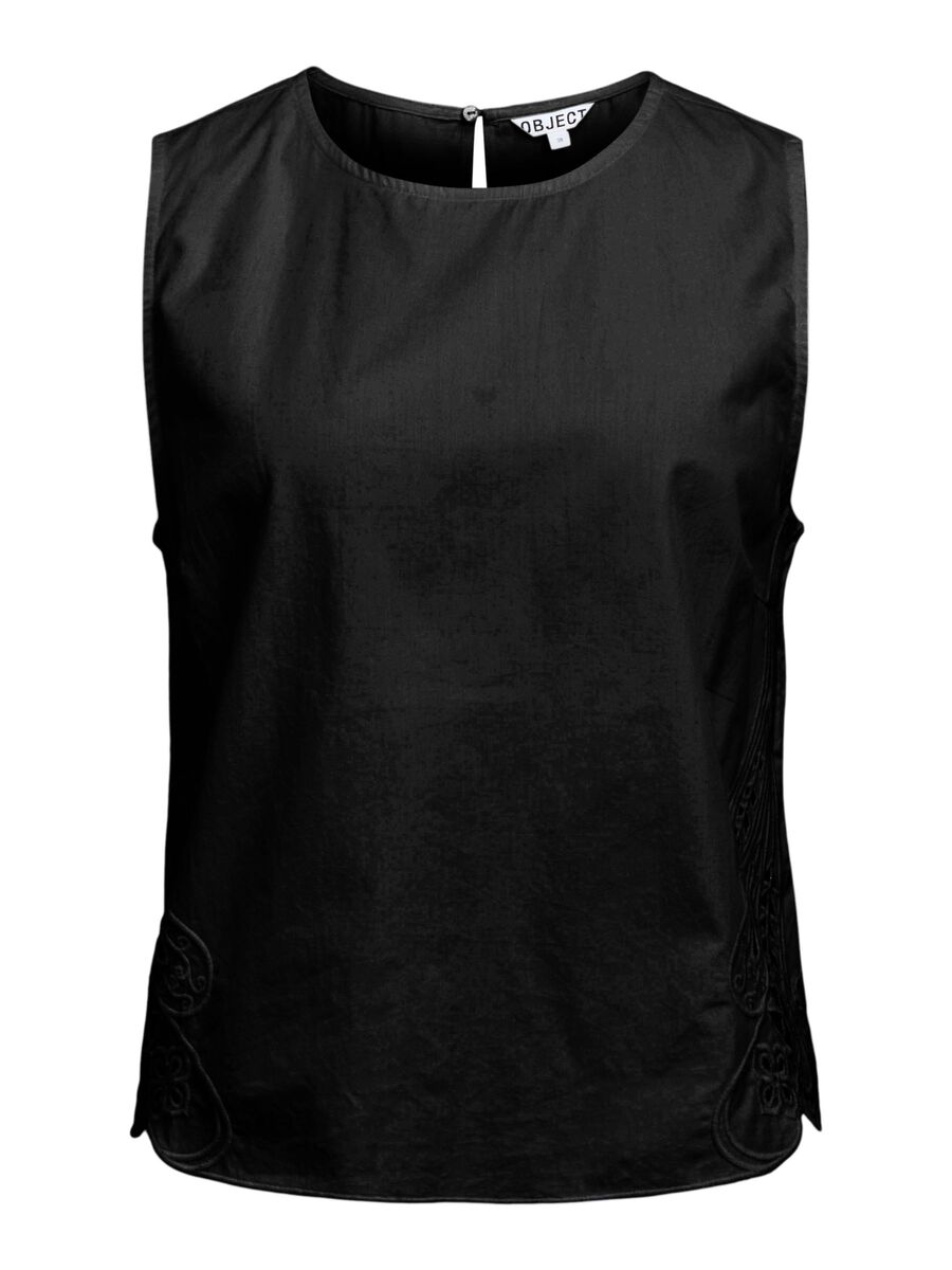 Product carousel image - DETAILED  SLEEVELESS TOP, Black | 1