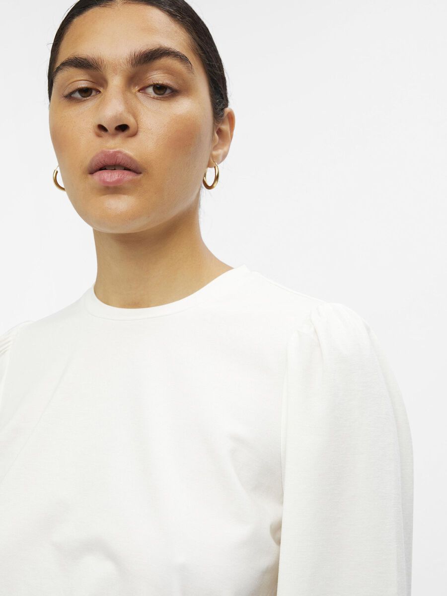 Carousel image - BALLOON SLEEVED TOP, Cloud Dancer | 5