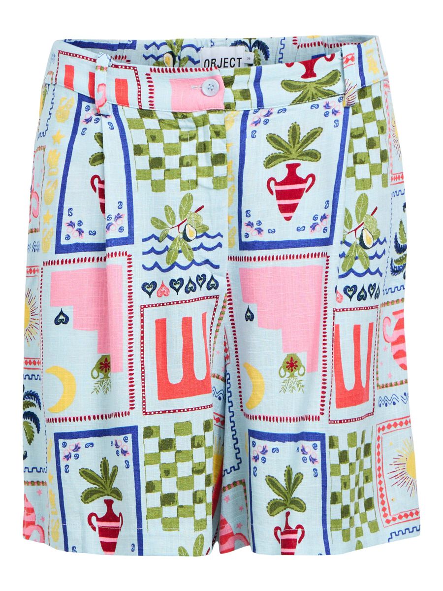 Product carousel image - PLEATED HIGH WAISTED SHORTS, Winter Sky | 2