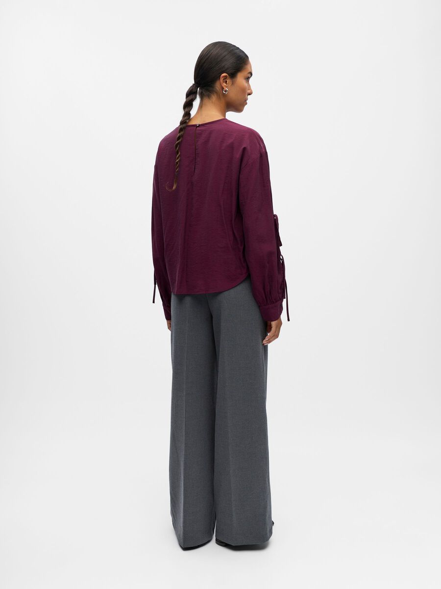 Product carousel image - BINDEDETAIL BLUSE, Mauve Wine | 2