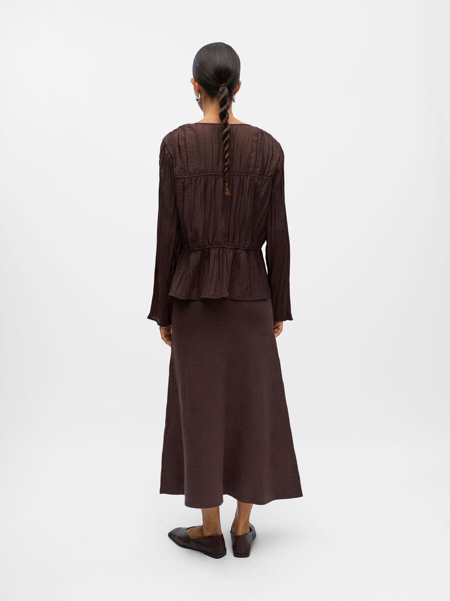 Product carousel image - PEPLUM BLUS, Seal Brown | 2