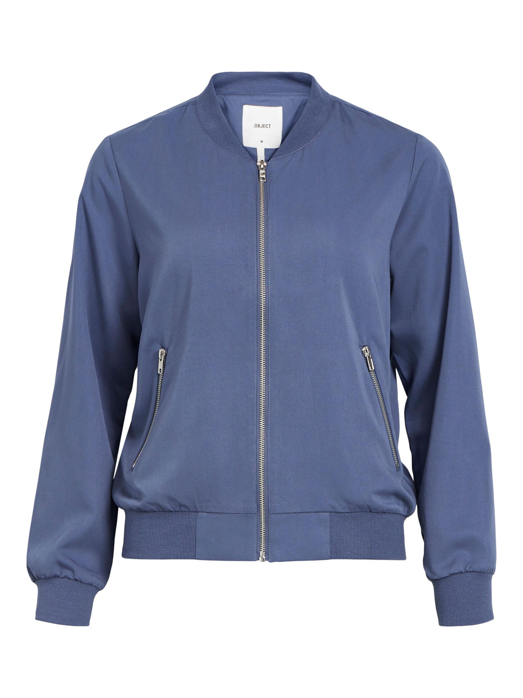 Indigo bomber jacket top