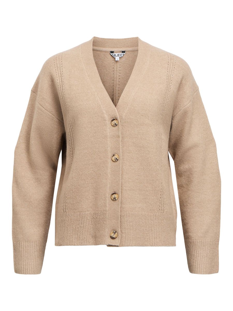Carousel image - KNITTED CARDIGAN, Desert Taupe | 1