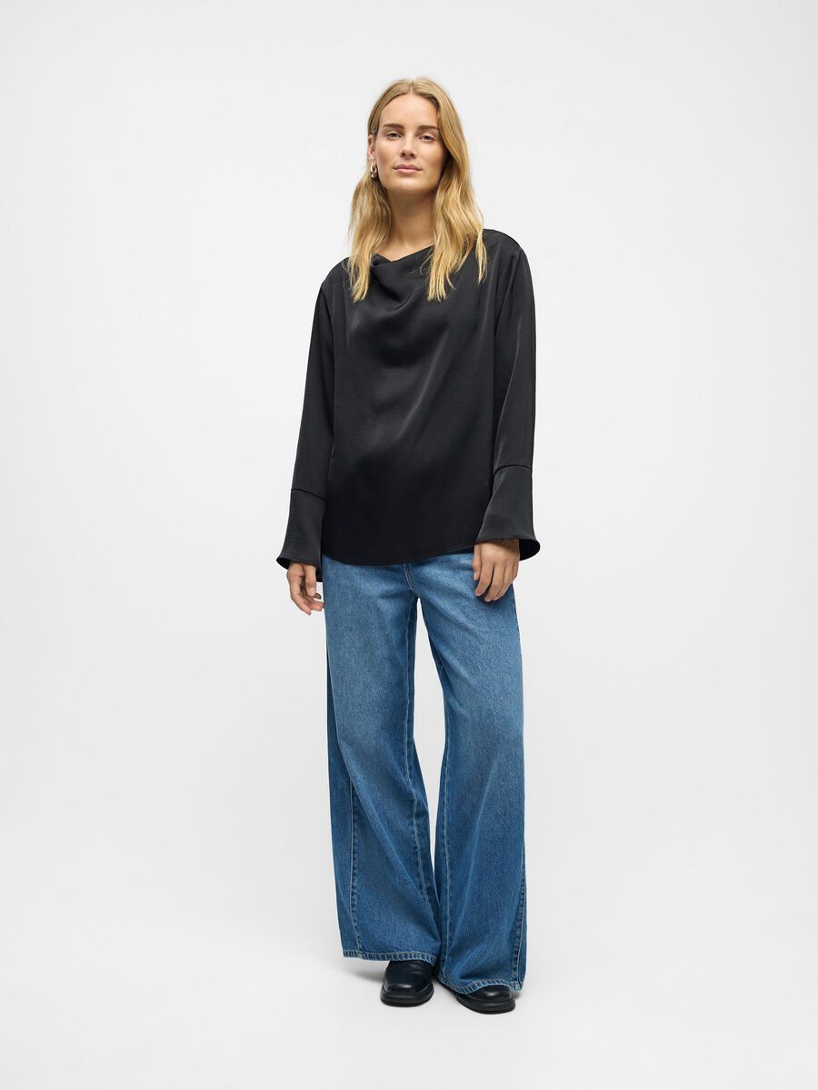 Carousel image - COWL NECK TOP, Black | 4