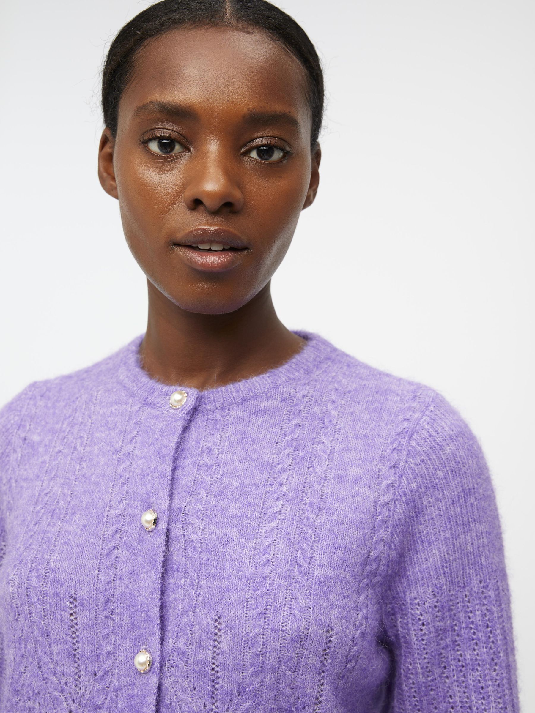 ALPACA WOOL BLEND CARDIGAN | Purple | .OBJECT CI Italy