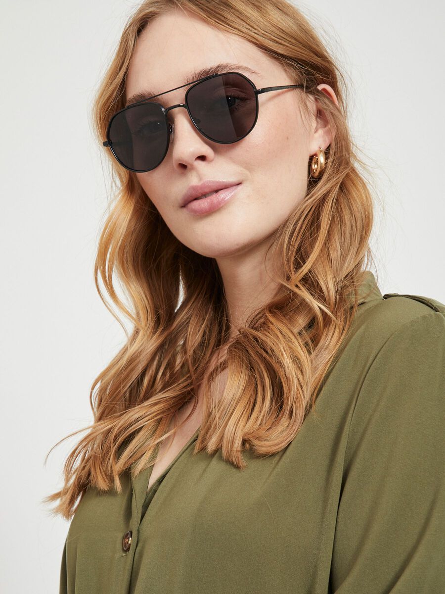 OBJECT PILOT LOOK SUNGLASSES, Black, highres - 23032046_Black_003.jpg