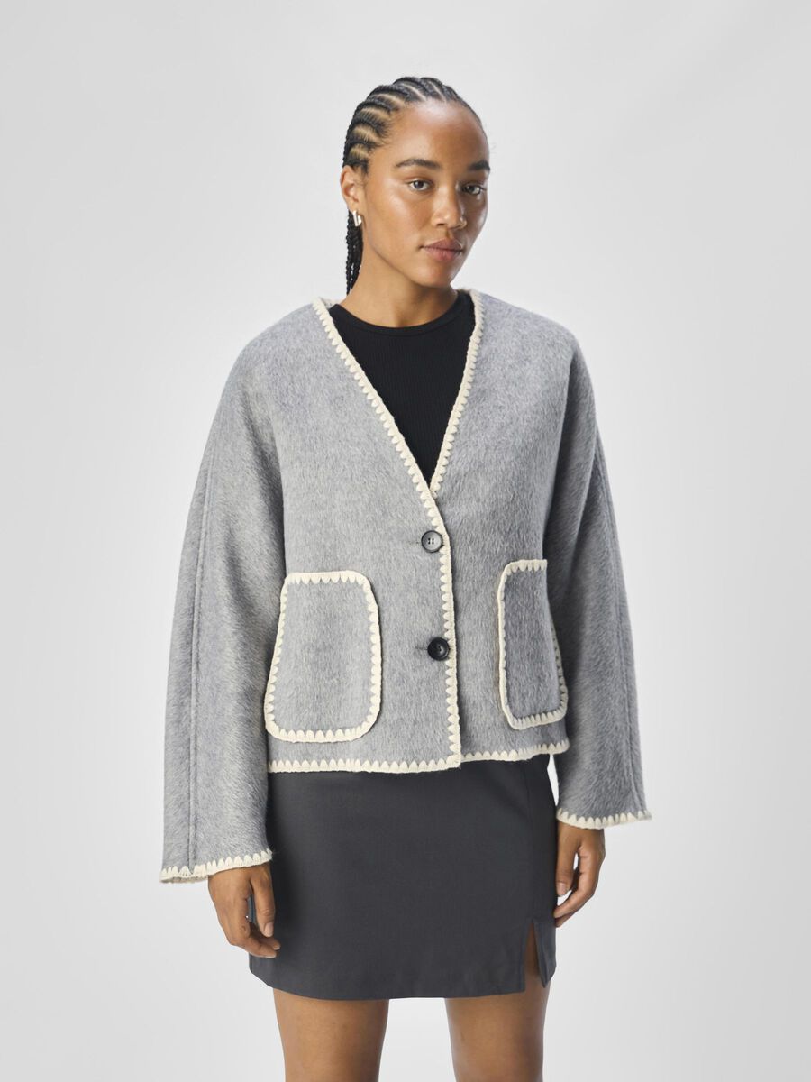 OBJECT KNITTED JACKET, Light Grey Melange, highres - 23045906_LightGreyMelange_1180186_003.jpg